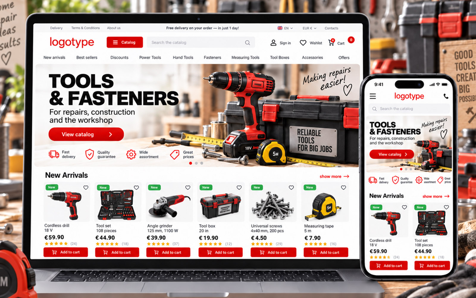 PrestaShop Theme for Tools & Fasteners Stores | Ewonta