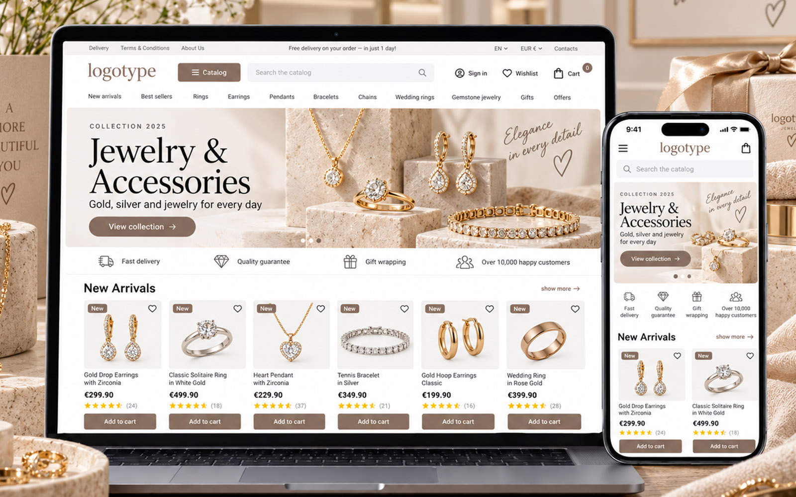 PrestaShop Theme for Jewelry & Accessories Online Store