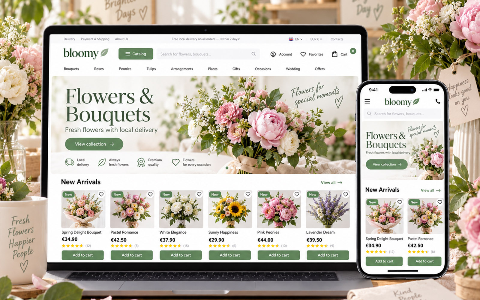 PrestaShop Theme for Flower Shop & Bouquet Online Store
