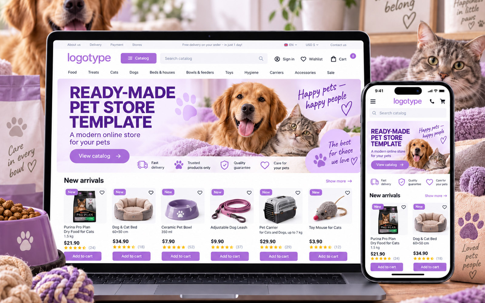 PrestaShop Theme for Pet Store Online Store | Ewonta