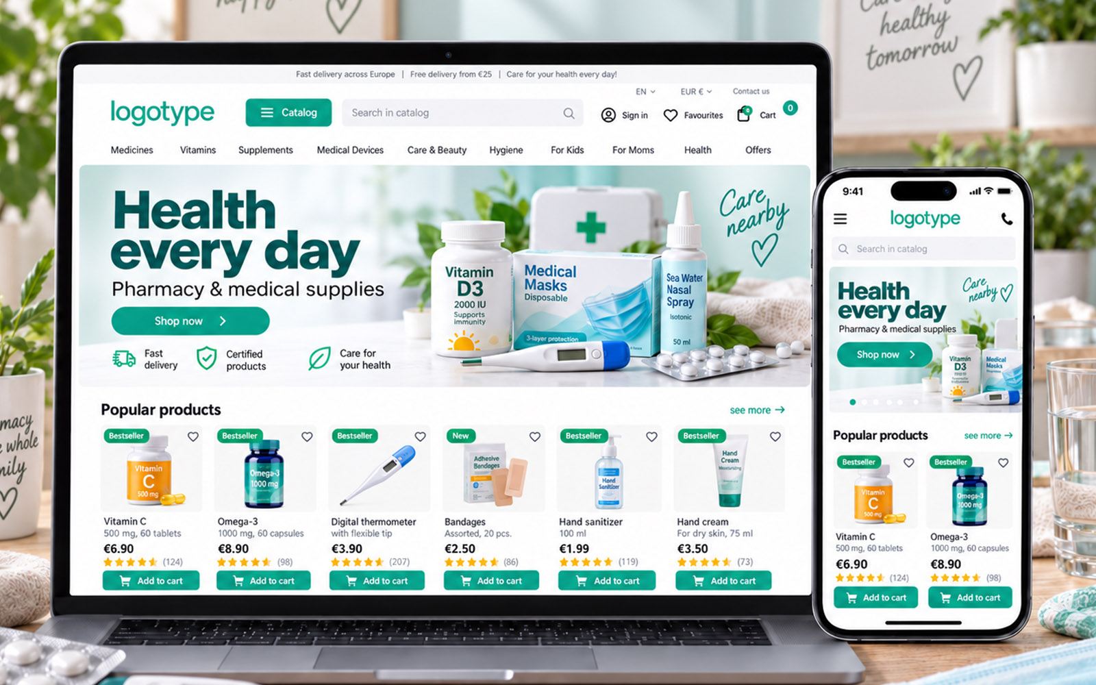 PrestaShop Theme for Pharmacy & Medical Supplies Stores | Ewonta